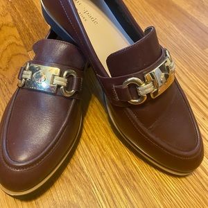 Like new Kate spade loafers; burgundy leather; Size 8